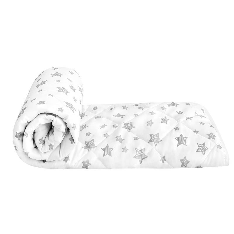 Moonsea Baby Blanket for Boys  Pet Blanket Kids Toddler Comforter Quilted with White Star Print  Ultra Soft and Comfortable Baby Comforter Down Alternative Crib Comforter  39x47 Inches - Image 1